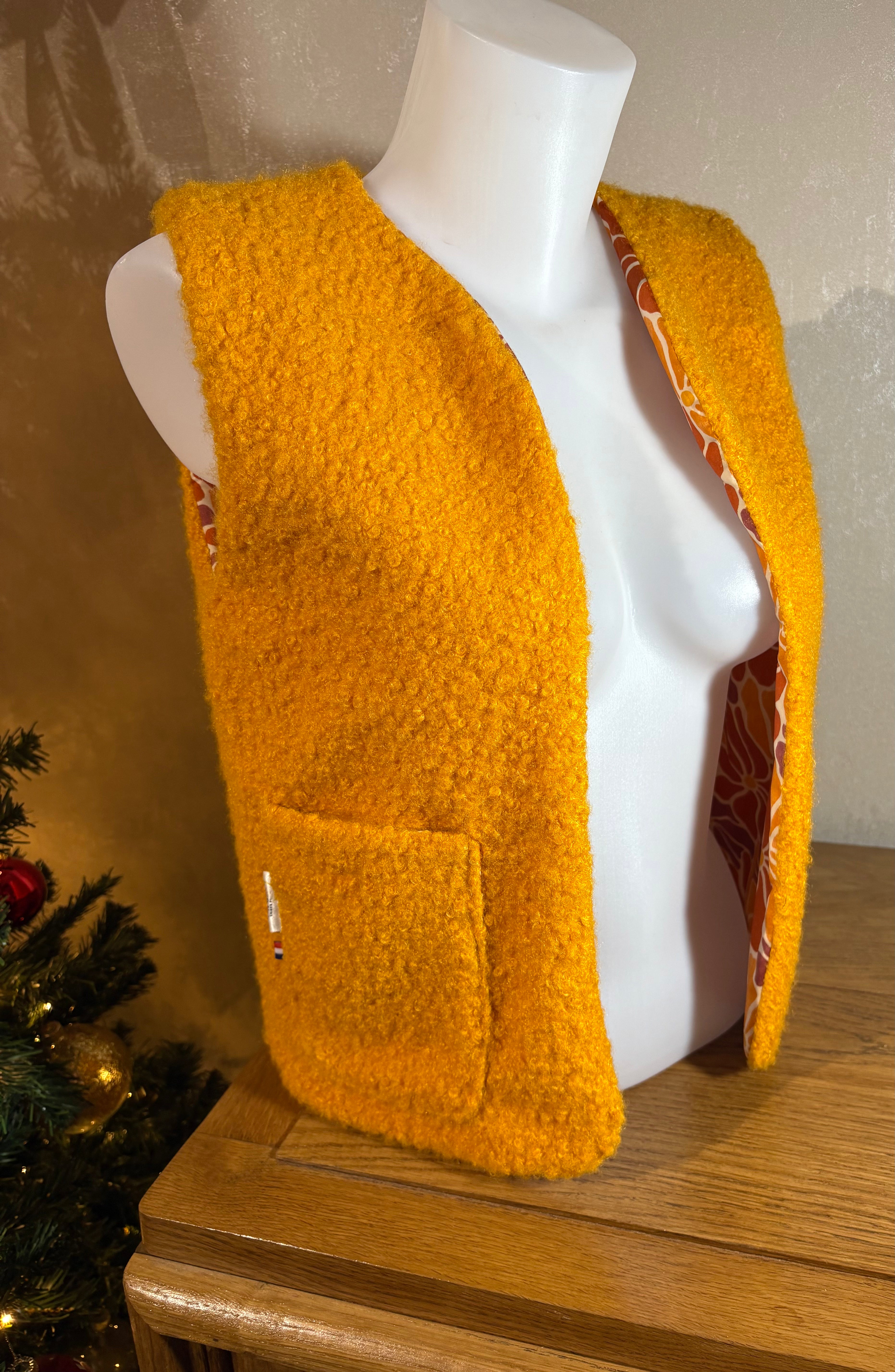 Gilet de berger réversible Jaune Safran