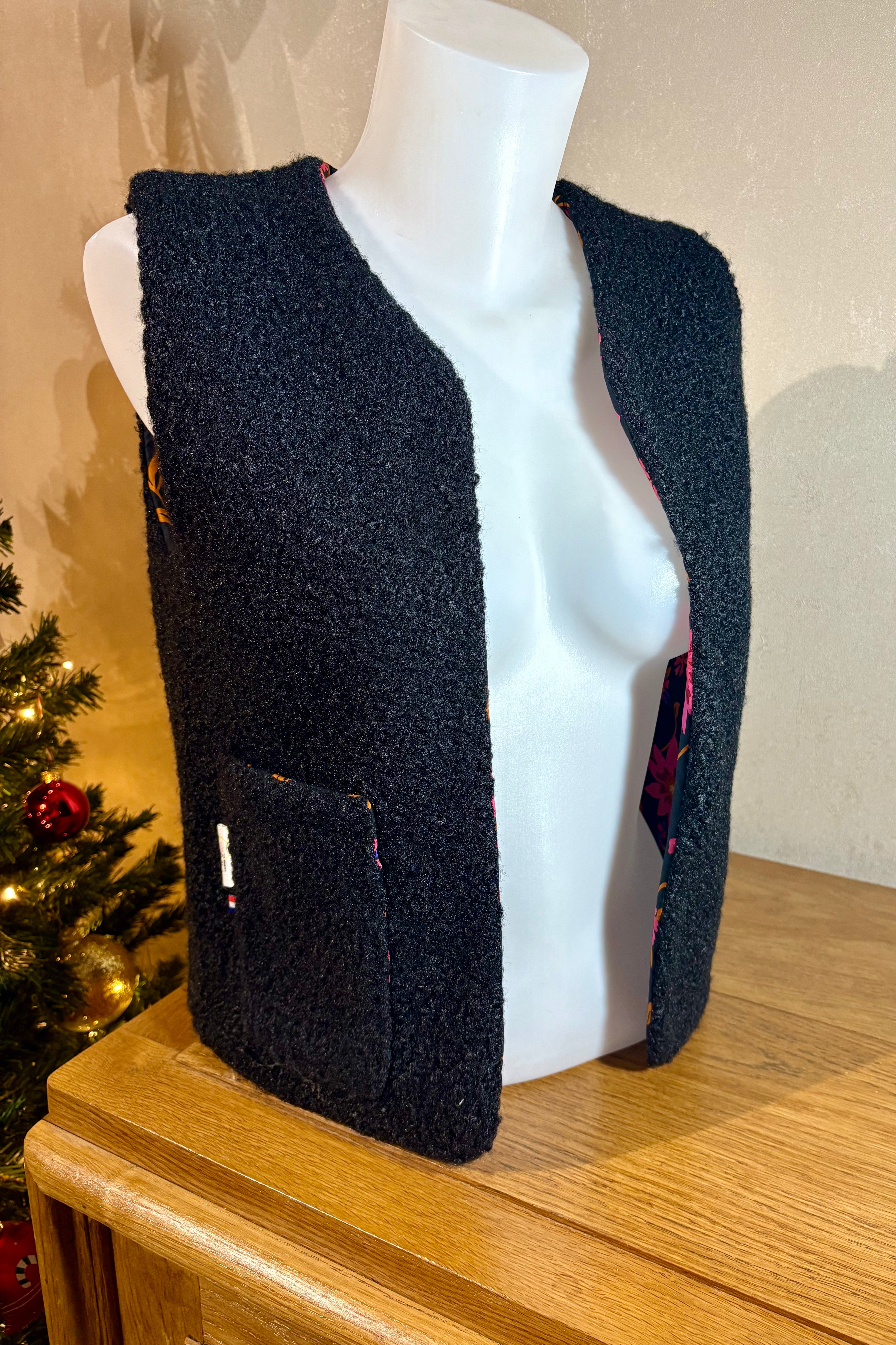 Gilet de berger réversible Noir